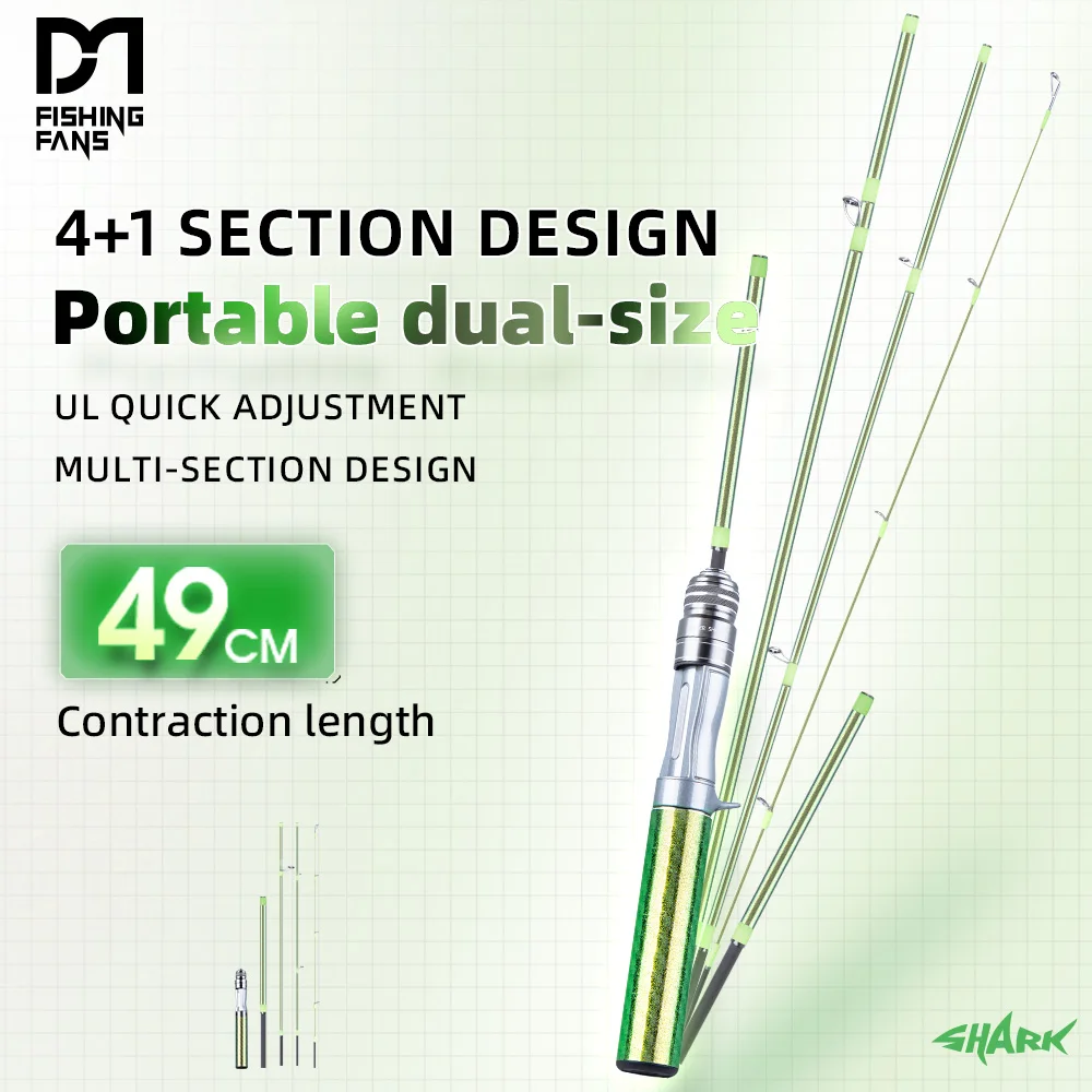 

FISHINGFANS KUAISHA TRAVEL UL ULTRALIGHT PORTABLE HIGH CARBON 5 SECTION HIGH CARBON SEA FRESHWATER FISHING ROD