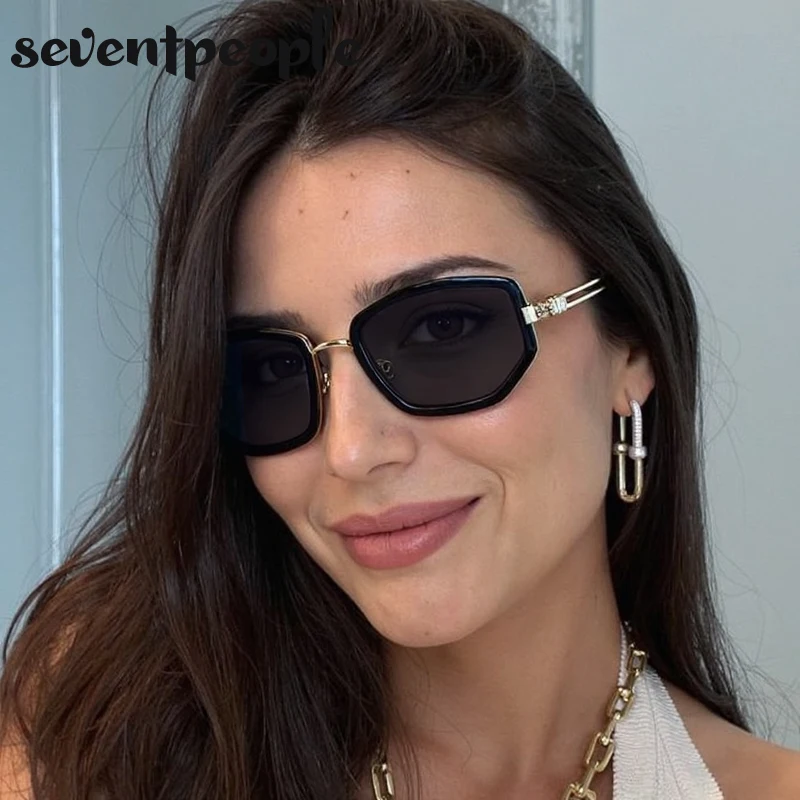 

Trendy Polygon Sunglasses Women 2025 Luxury Brand Classic Metal Small Frame Sun Glasses Vintage Driving Shades For Ladies UV400