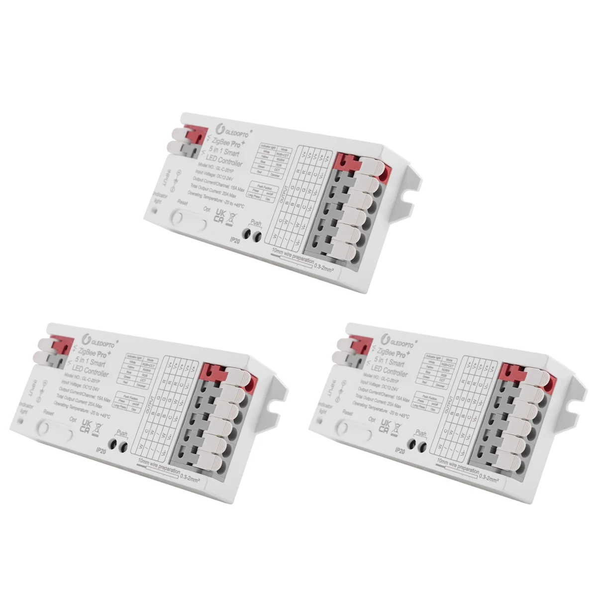 2025 New 3X ZigBee 3.0 LED Controller 5In1 Dimmer 12V 24V 20A RGB/RGBW/RGBCCT/CCT LED Strip Light Tuya Smart APP