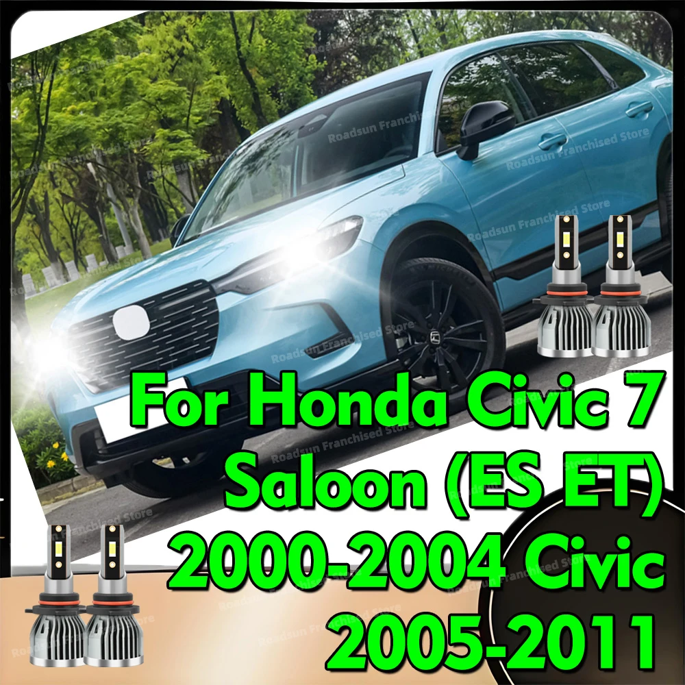 

2/4x передние светодиодные фары 30000Лм, 12В 6000К белый свет для Honda Civic 7 Saloon (ES ET) 2000-2004, Civic 2005-2011
