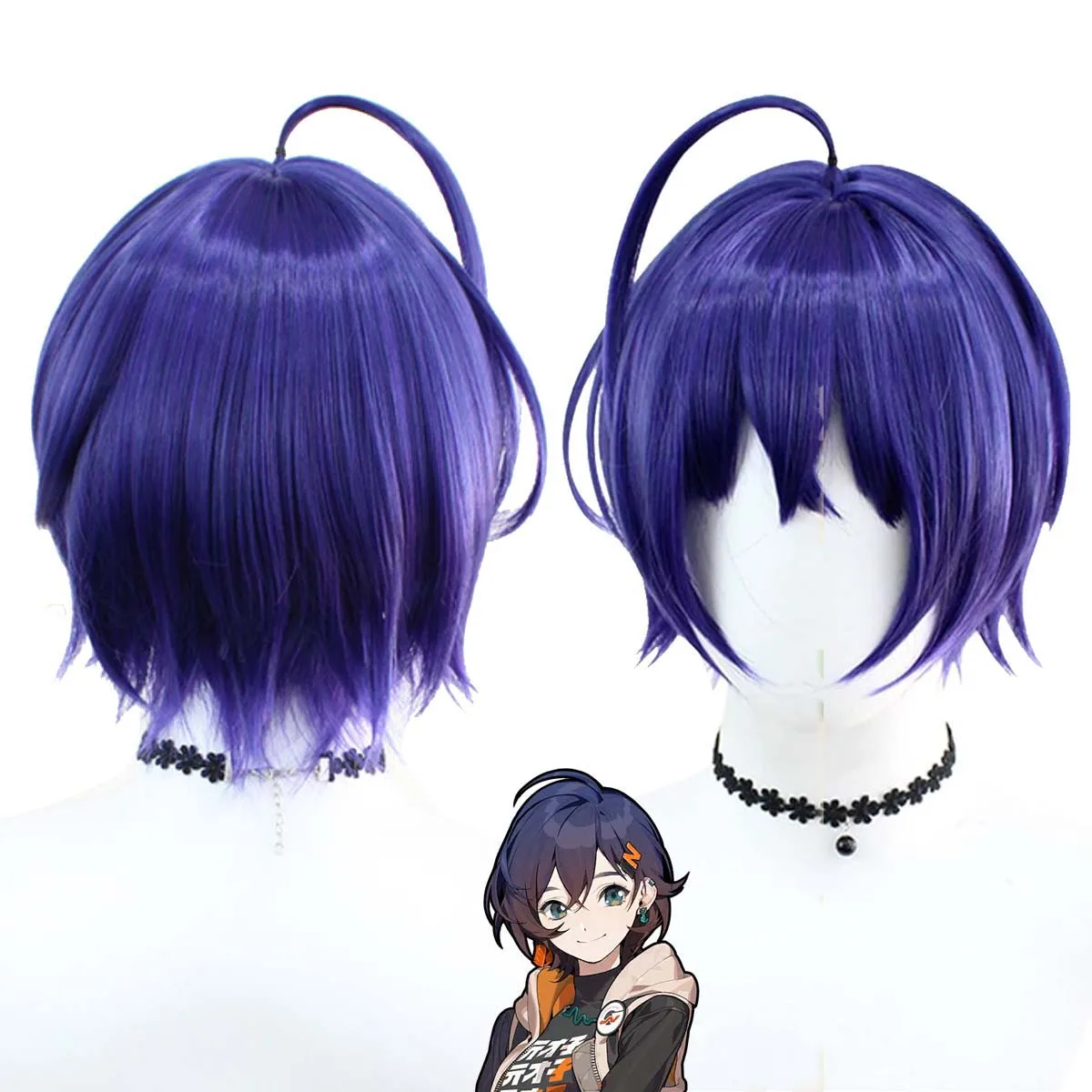 

Women Game Zenless Zone Zero Belle Cosplay Short Blue hair Wig