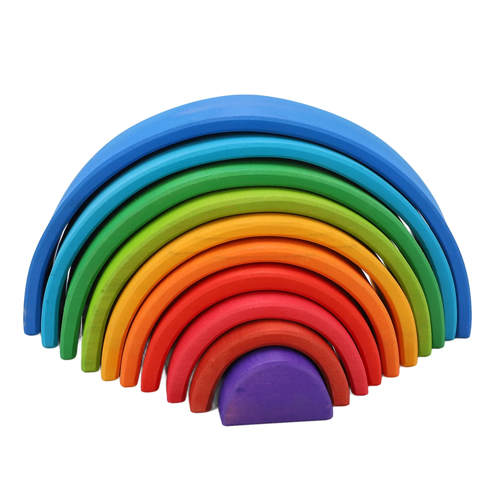 

Wooden Stacking Building Toy Stacker Blocks Semicircle Nesting Puzzle for Toddlers Kids Early Education