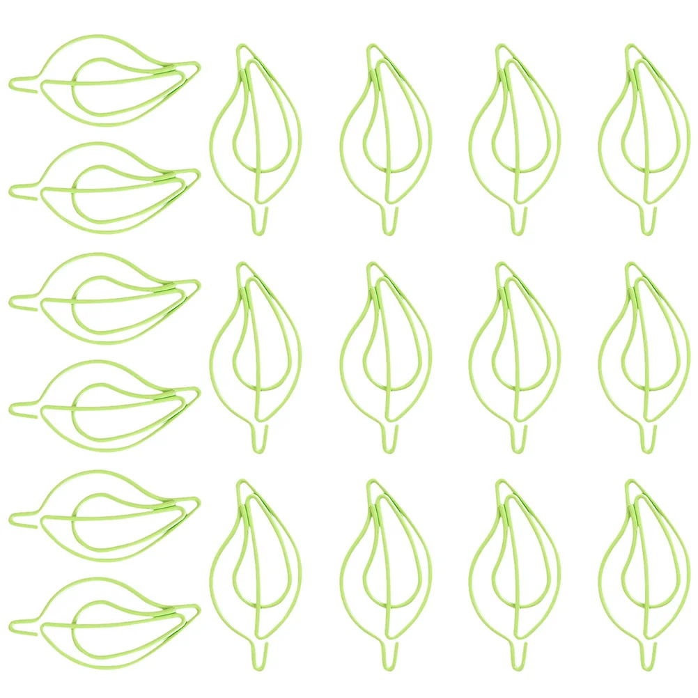 30Pcs Compact Lightweight Leaf Shaped Paper Clips Small Metal Clips for Home Office School Document Organization