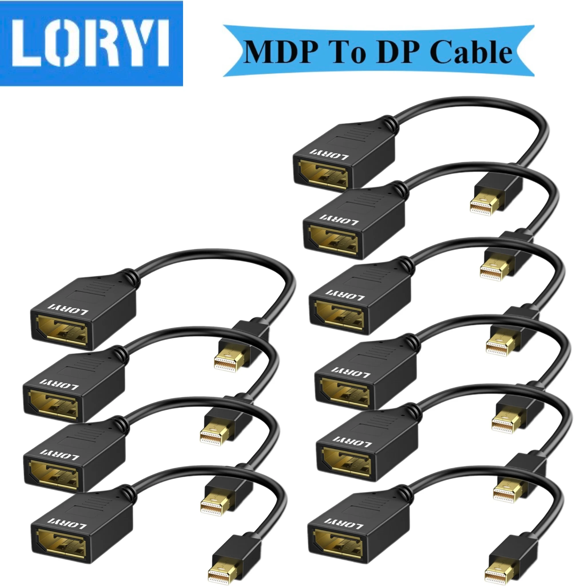 

LORYI 10 упаковок мини-дисплея порт TO DP кабель 4K 60 Гц черный мини DP штекер к порта дисплея гнездовой кабель для ноутбука проектор монитор