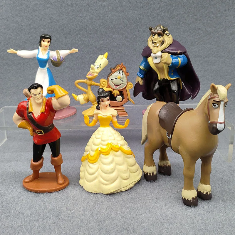 Figuras de acción de La Bella y La Bestia de dibujos animados de Disney, juguetes de princesa bonitos, modelos, regalos para niñas