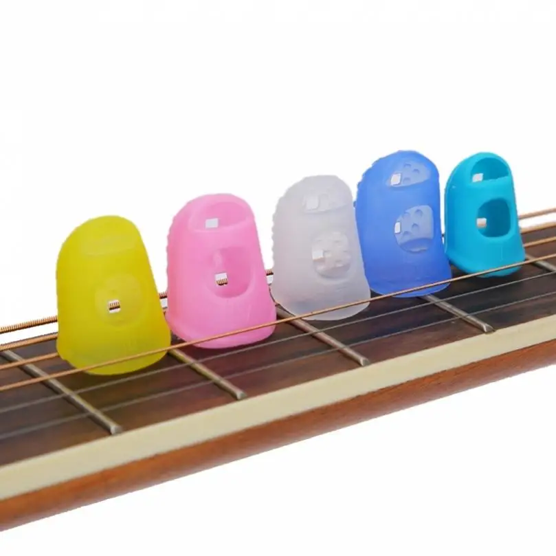 4pcs 5pcs/lot Guitar Fingertip Protectors Universal Pressed String Covers Silicone Thimbles Finger Guards for Guitar / Ukulele