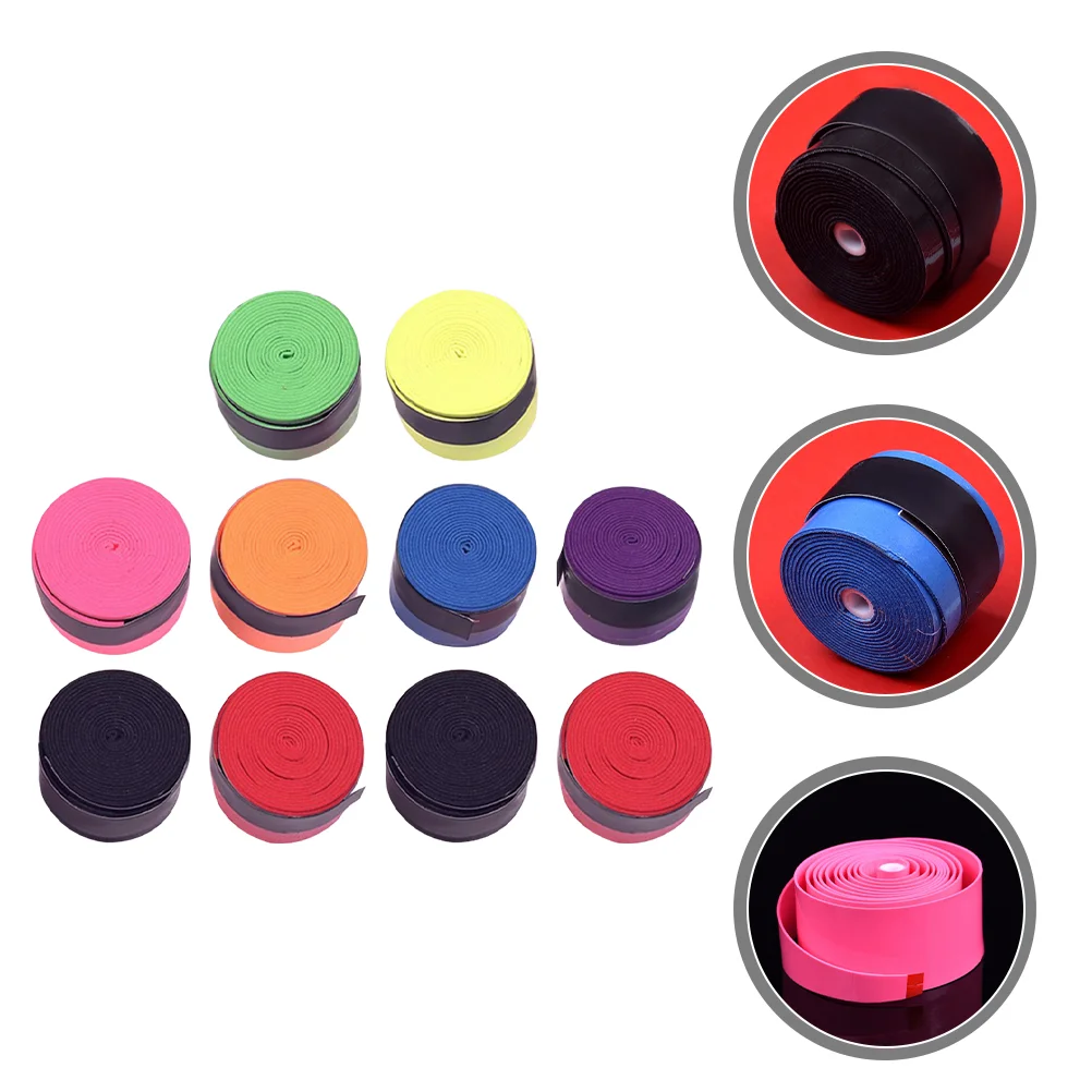 

10 Rolls Racket Grip Tennis Handle Tape Pickleball Athletic Overgrip for Wrap Glue