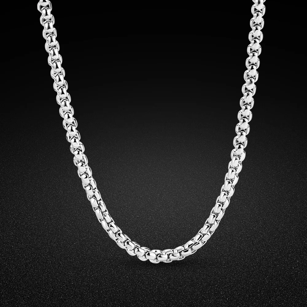 New Brand Simple Necklace 925 Sterling Silver Short Box Chain 2.5mm Jewelry for Women Fashion Clavicle Chain Femme Ladies Party