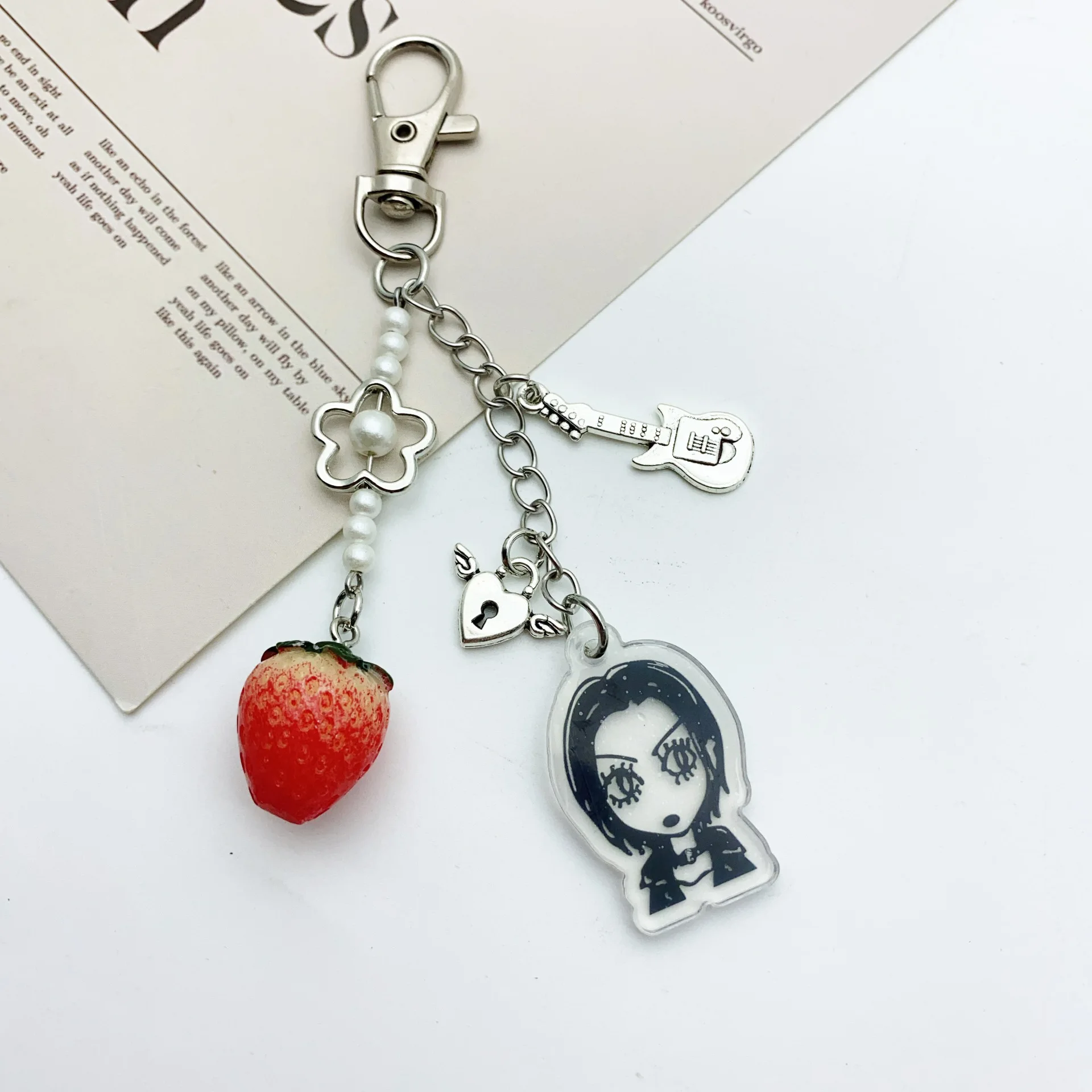 Super Cute Ai Yazawa Osaki Nana Anime Nana Hachi Matching Phonecharm Heart Strawberry Pendant Keychain Y2K Handmade Jewelry image 4