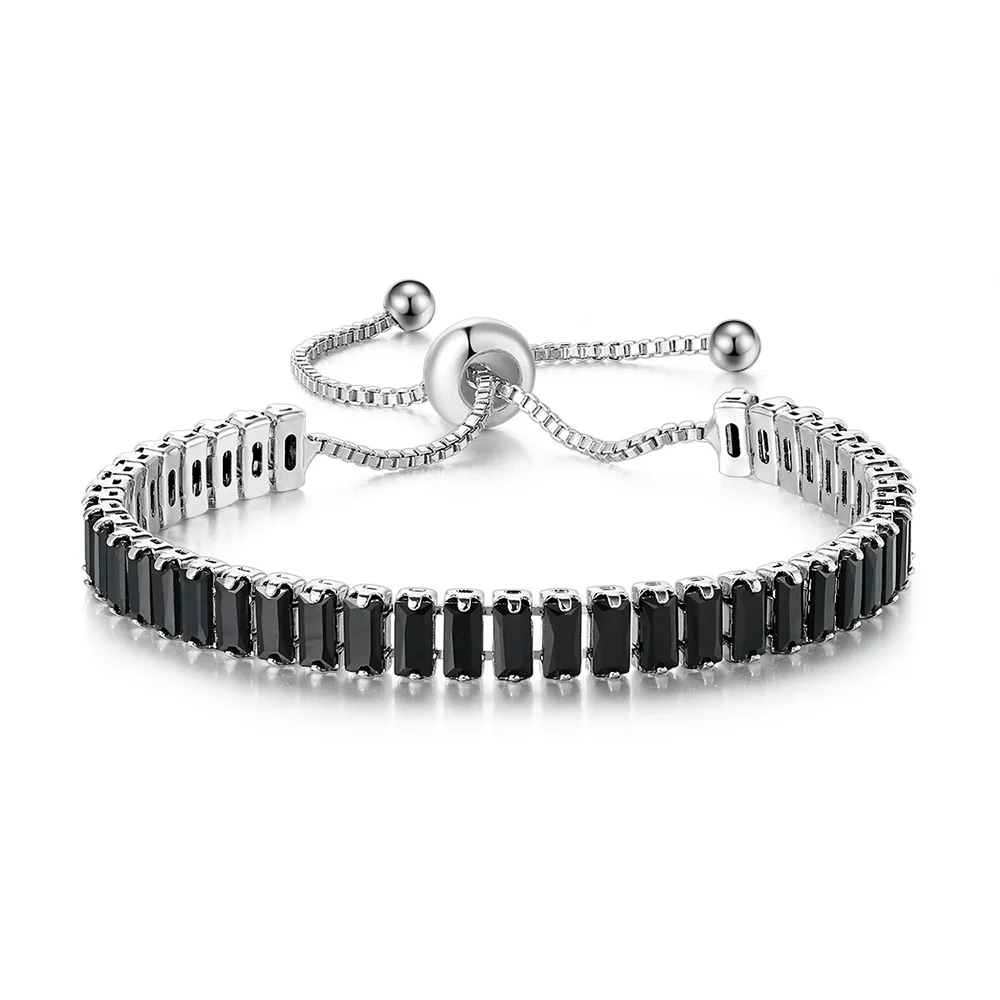 CZ Tennis Armbanden voor Vrouwen Unieke Zwarte Kristallen Bangle Rose Goud Kleur Verstelbare Hand Chain Vrienden Sieraden Groothandel DZH051
