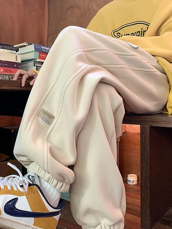 

Мужские повседневные брюки-джоггеры больших размеров в американском ретро-стиле, с отворотами, свободного кроя, для осени и зимы, модные спортивные штаны-харланы