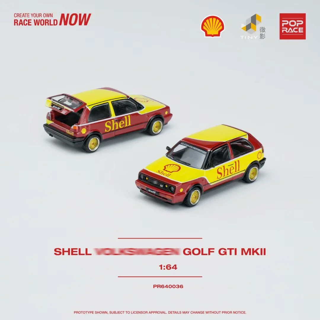 **Pre Sale** PopRace 1:64 Golf GTI MK2 SHELL Diecast Diorama Model Collection Miniature Carros Toys