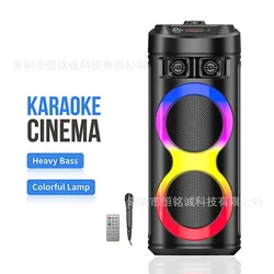 Przenośny impreza plenerowa głośnik Bluetooth bezprzewodowy Subwoofer kolumnowy rodziny Karaoke Audio z mikrofonem FM Radio USB