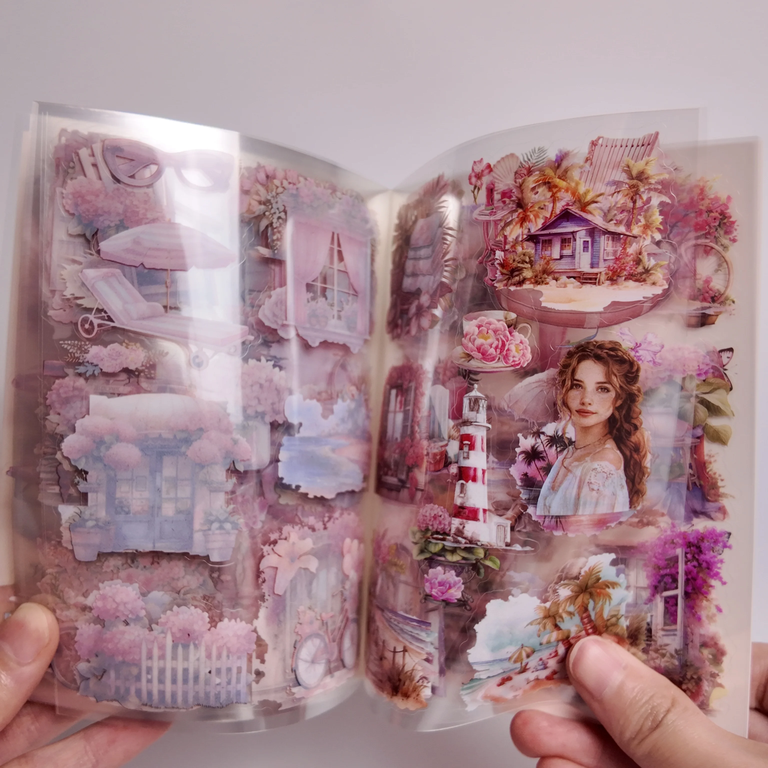 �y�Z�[�����z20 Sheets/book Europe and the United States girl characters theme sticker book DIY handbook scrapbook photo frame diary stickers