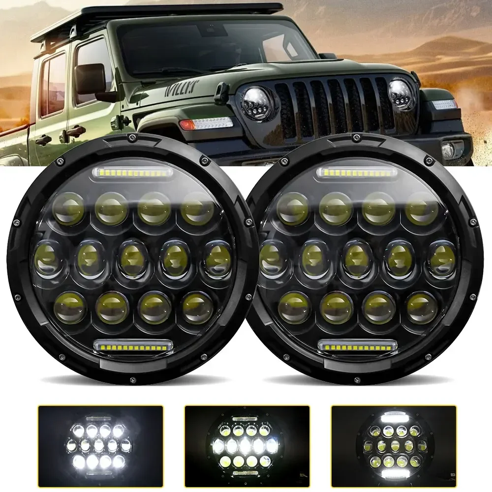 

7 Inch Wrangler Round LED Car Headlight with 13 Lamp Beads for JEEP Wrangler JK Yamaha Light Round DRL Headlamp 12V 24V