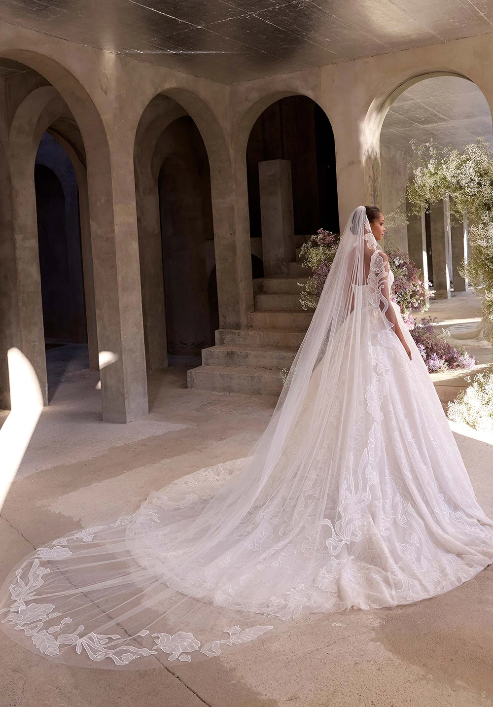Fascinating A-Line Women Wedding Dresses Elegant Lace Print Bride Gown Princess Mopping Length Banquet Robe De Mariée Customized