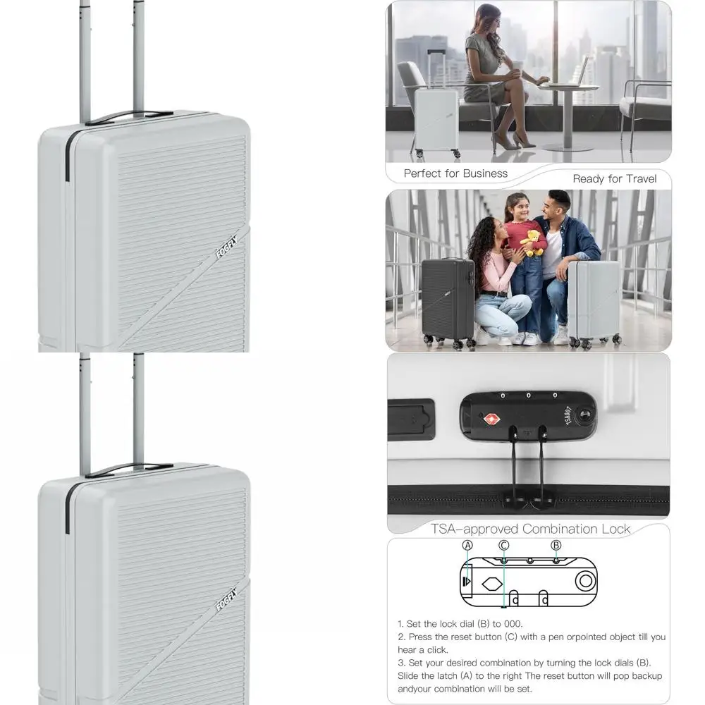 20 Inch Lightweight Hardshell Spinner Suitcase with TSA Lock, USB Port for Travel