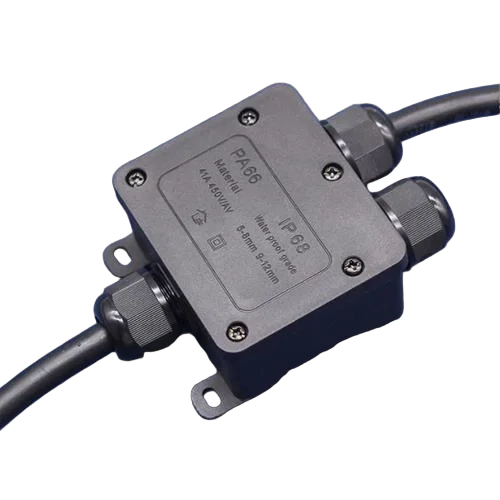 IP68 Waterproof Junction Box,2-Way Outdoor Waterproof Electrical Box with 2 Cable M20 Gland Wire Connector Electrical Junction B