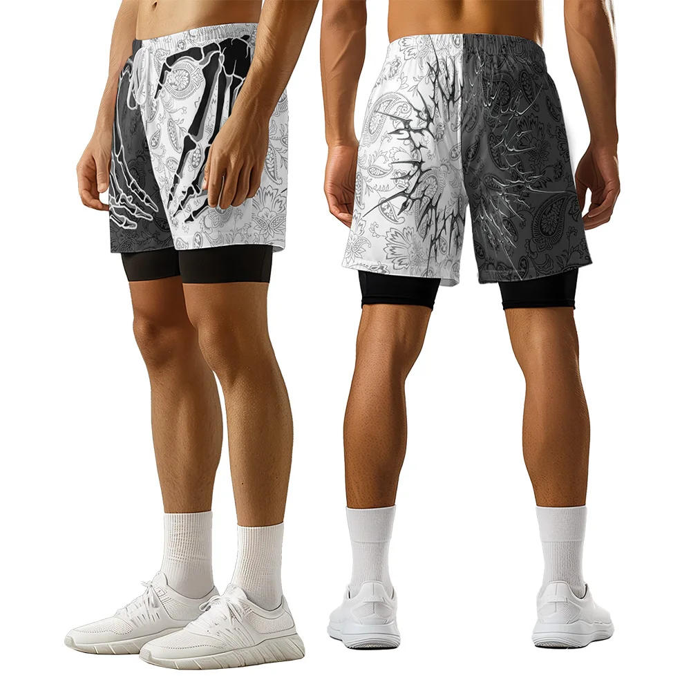 

2024 New original design Skeleton Hand Summer trend style 3D premium printed casual basketball style shorts