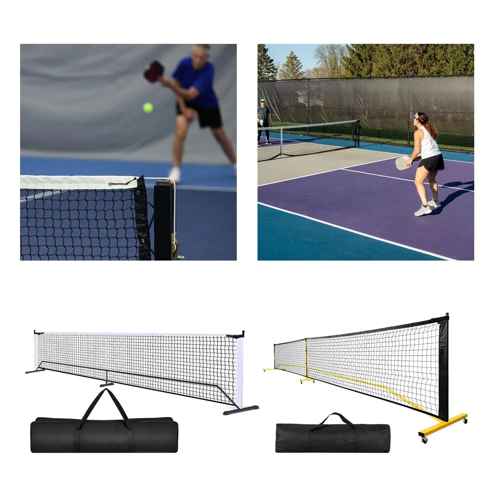 

Portable Pickleball with Carrying Bag Easy Setup Equipment 22ft Pickle Ball Game Net for Party Training Tennis Backyard Outdoor