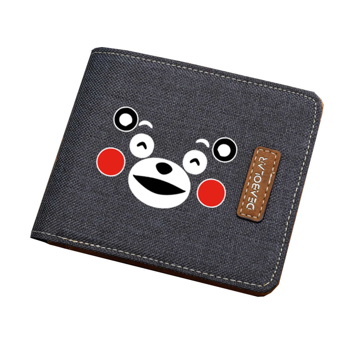 Cute Kumamon wallet Kids coin Card purse teenagers student canvas wallet Men women short printing Bifold wallet