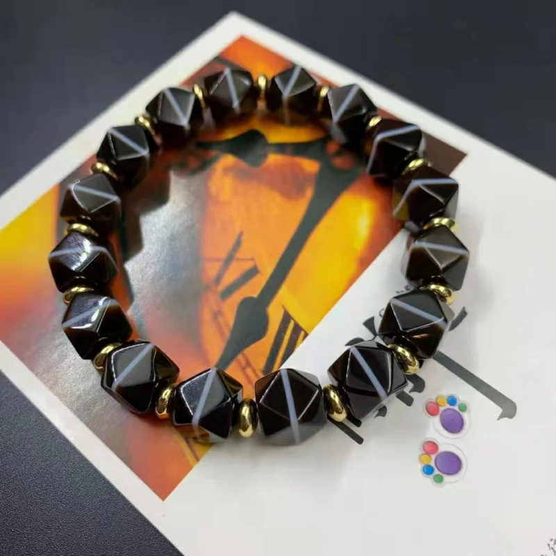 Premium Rare First-Line Pharmacist Baleng Agate Old Shape Bead Bracelet Men And Women