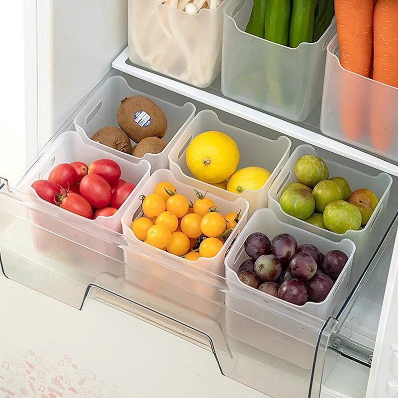Refrigerador Food Storage Boxes, organizador fresco, armazenamento a frio, mais nítido, frutas, especiarias, caixas de contêiner, casa, cozinha, 1 pc, 3 pcs, 6pcs