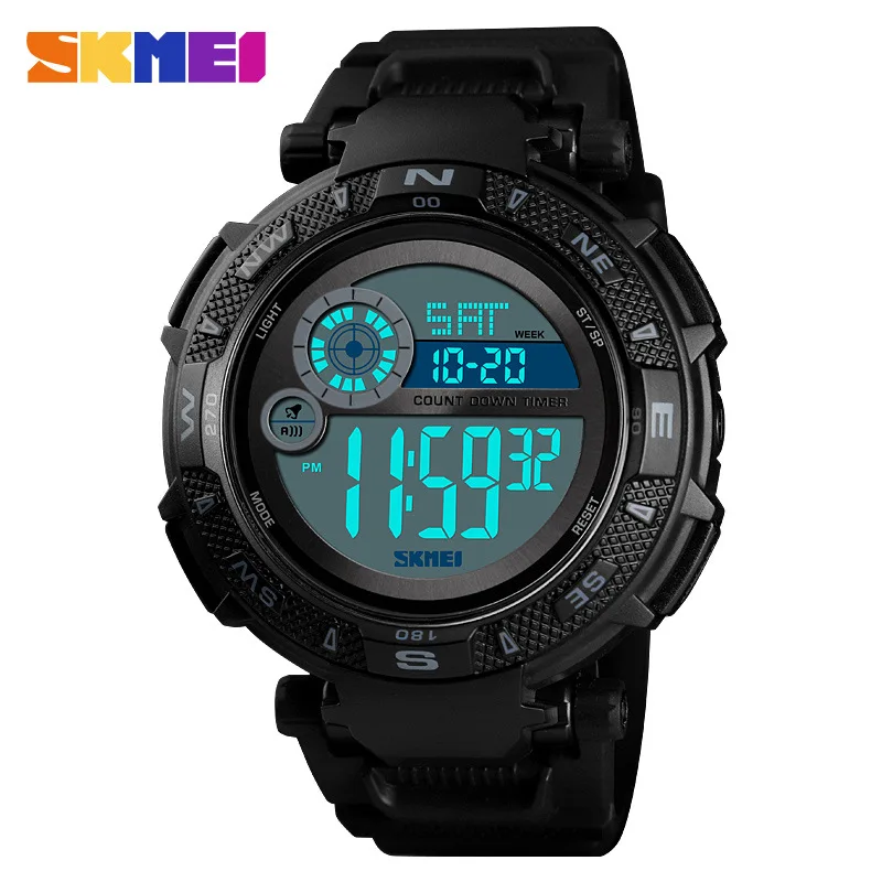 

Skmei Stylish and Versatile Men's Watch Skmei Rotatable Face Ring Waterproof Countdown Sports Electronic Watch