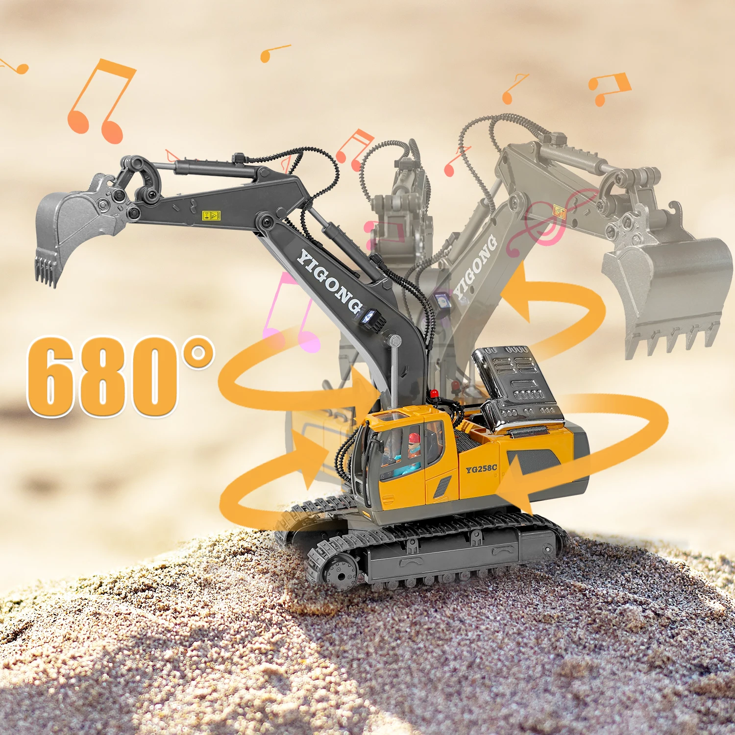 2.4G RC Excavator Children Remote Control Model Car Engineering Dump Truck Bulldozer High Tech Remote Control Car Children Toys