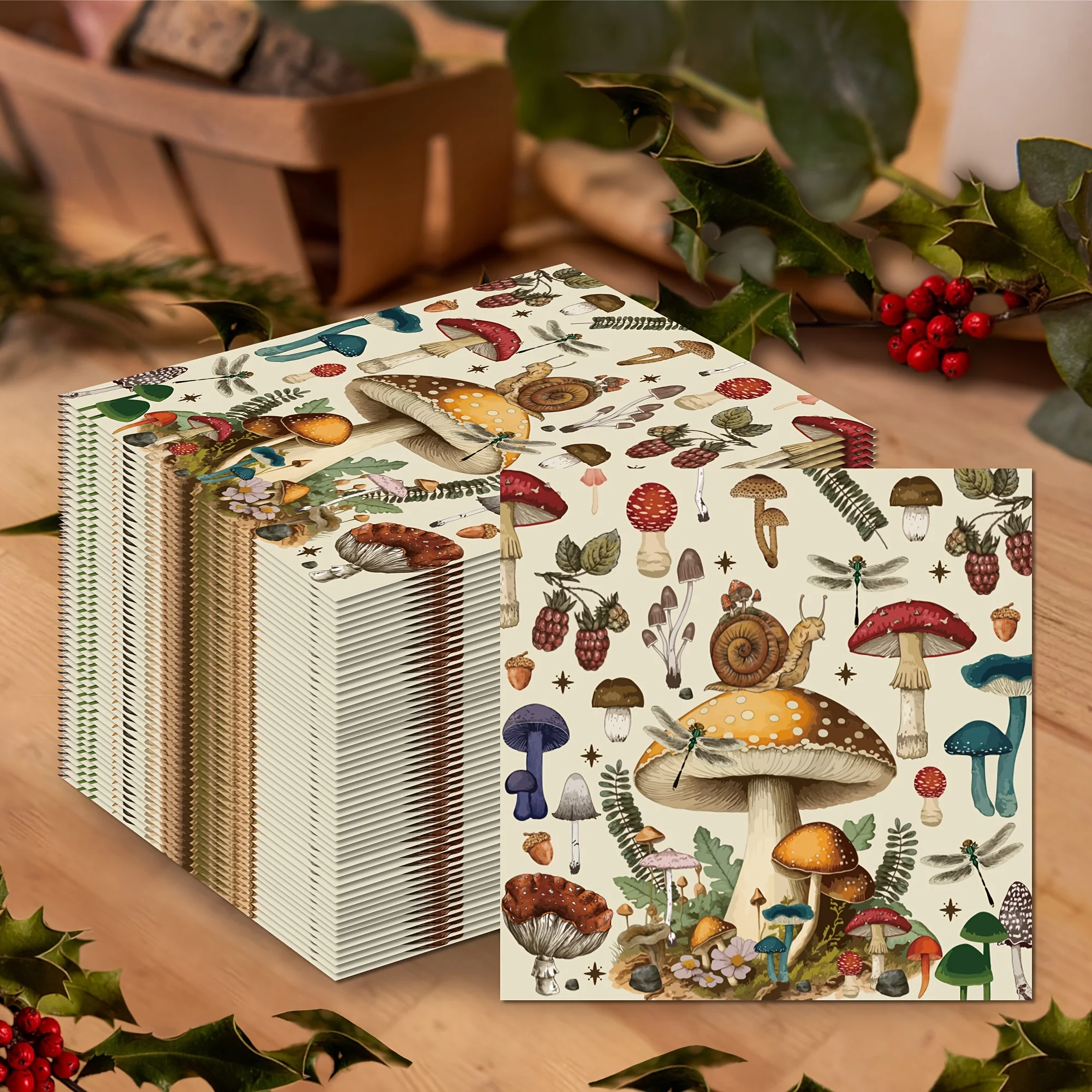 20/40 Stück Pilz- und Schnecken-Einwegservietten mit Themen – 2-lagiges Papier, geeignet für Hochzeiten, Geburtstage und Feiern – Detail 6