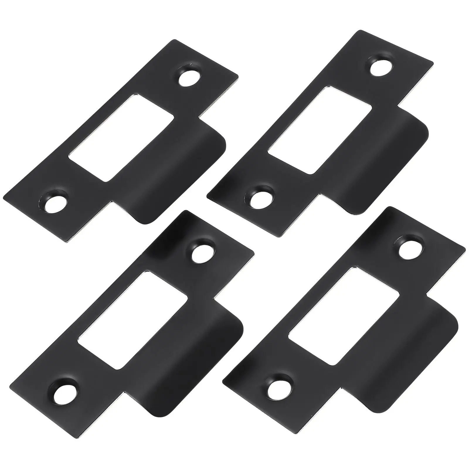

4Pcs Black Stainless Steel Door Lock Guide Plates High Strength Wear Resistant Security Deadbolt Strike Plate Door Reinforcement