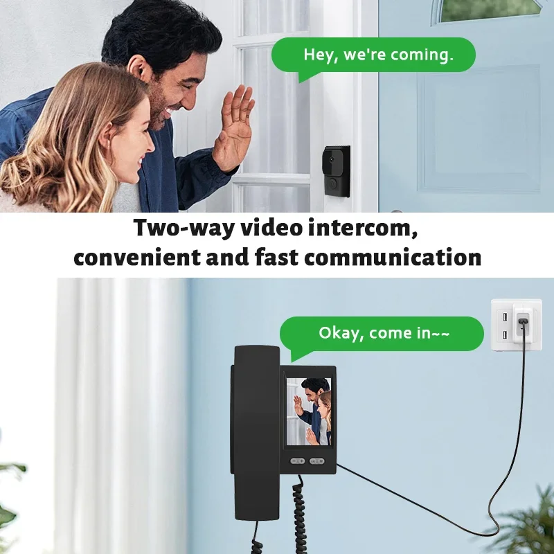 4.3Inch IPS Screen Wireless Intercom Smart  Visual Doorbell Video Door Phone Peephole Viewer Door Camera