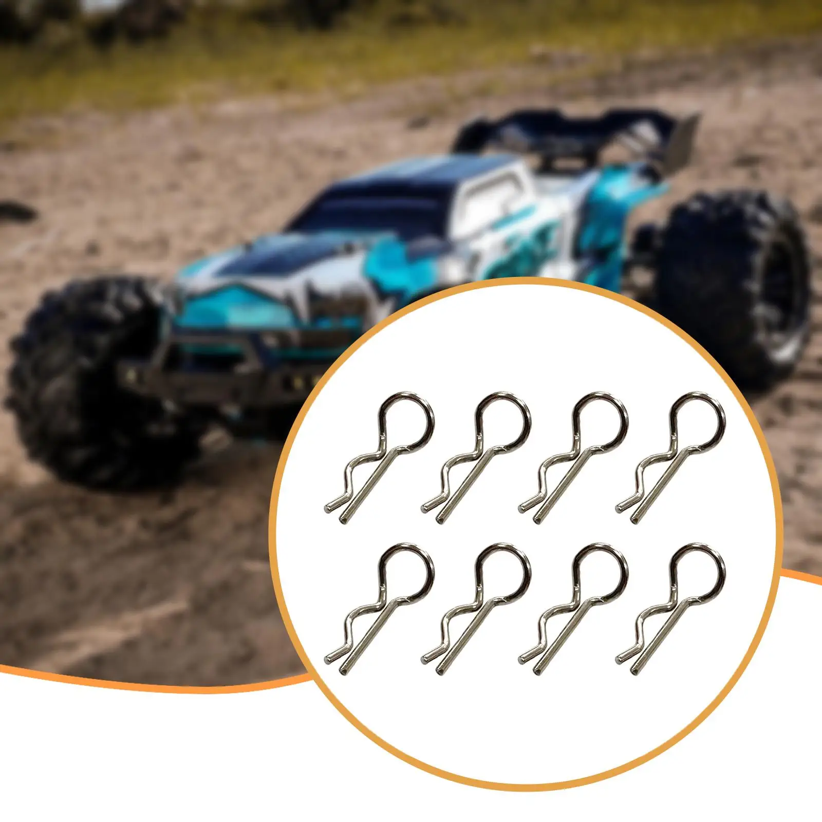 8Pcs RC Car Body Shell Clips Metal Spare Parts for 16302 16106Pro 1:16 1:18