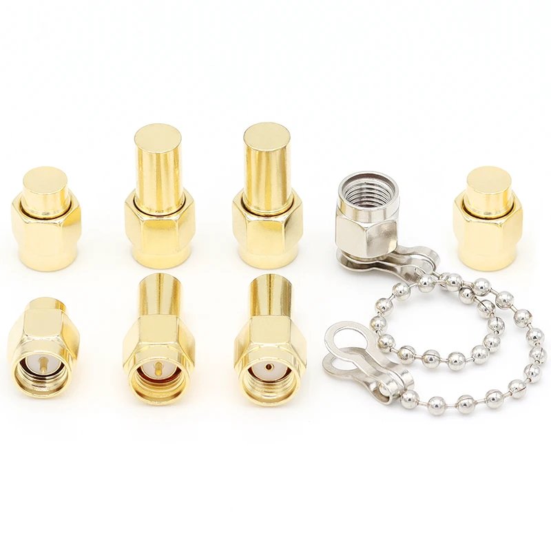 2/5PCS 1W 2W 6GHz 50 Ohm SMA Male RF Coaxial Termination Dummy Load Gold Plated Cap SMA Plug Connectors Accessories