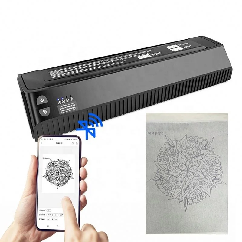 Portable Bluetooth P8008 Tattoo Copier Machine Mini Quick Thermal Skin Prinker Transfer Temporary Stencil Tattoo Printer