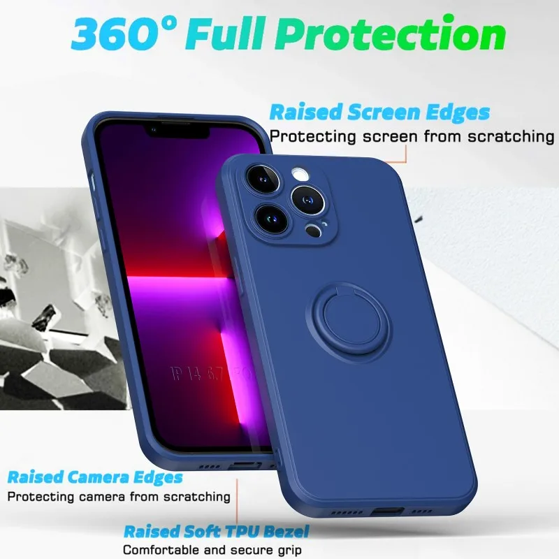 Soft Silicone Case For Samsung Galaxy S8 9 10 20 S21 FE Plus Ultra Note 9 20 Cover Ring Holder Stand