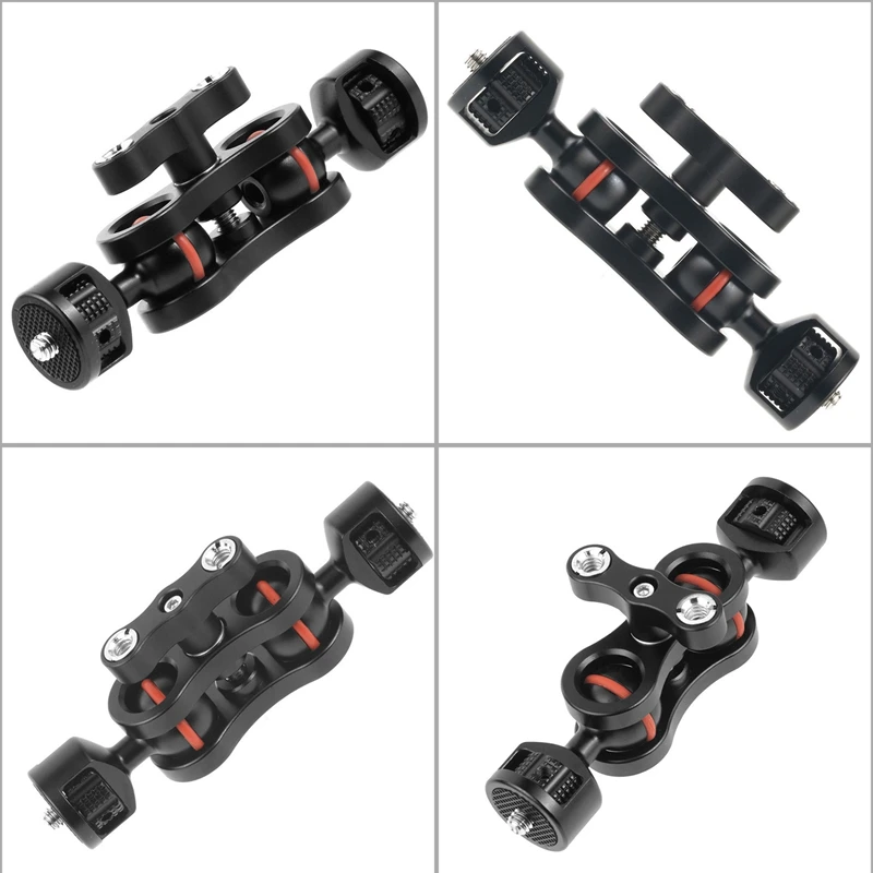 1 قطعة كاميرا Gimbal قوس الذراع مزدوج الكرة الذراع جبل 360 درجة تدوير الذراع الكرة جبل مع 1/4 بوصة المسمار