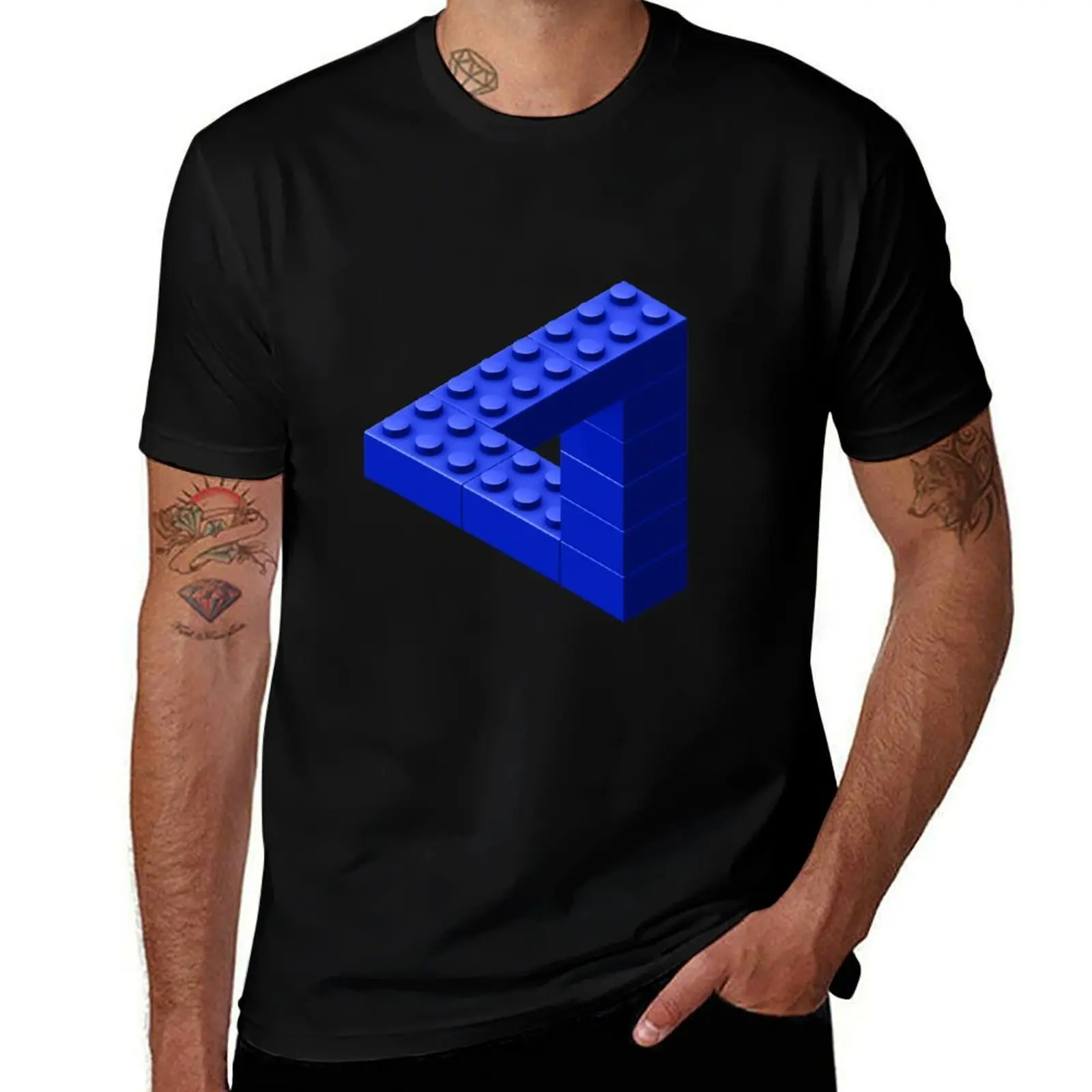 

Escher Toy Bricks - Blue T-Shirt man t shirt luxury anime tshirt T-Shirt