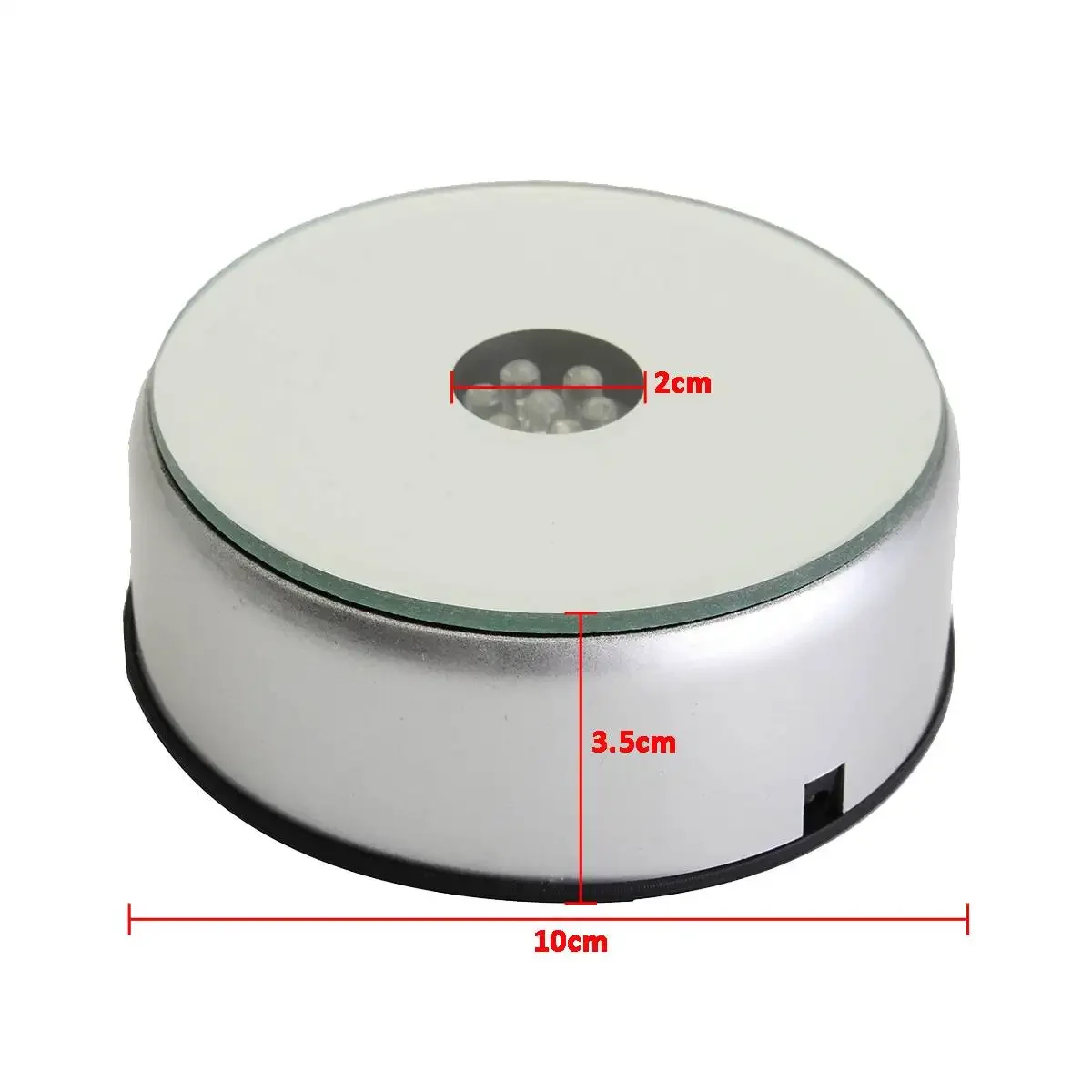 حامل عرض قاعدة دوار كهربائي ، ضوء كريستال ، إضاءة ملونة ، 7 ليد ، حلية مع محول