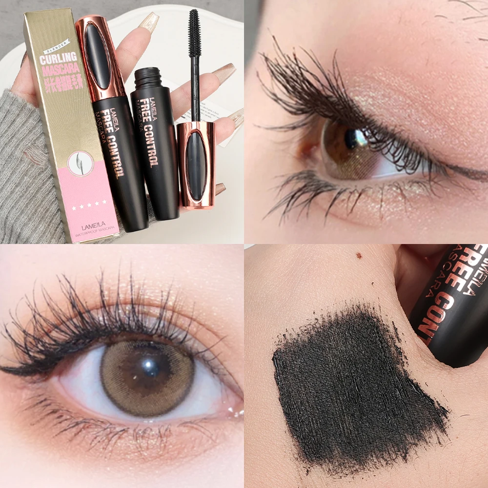 Lameila drei dimensionale Mascara, schwarze, lang anhaltende, nicht verschmierte, lang anhaltende, Curling-und Fixier-Mascara, Make-up, Kosmetik