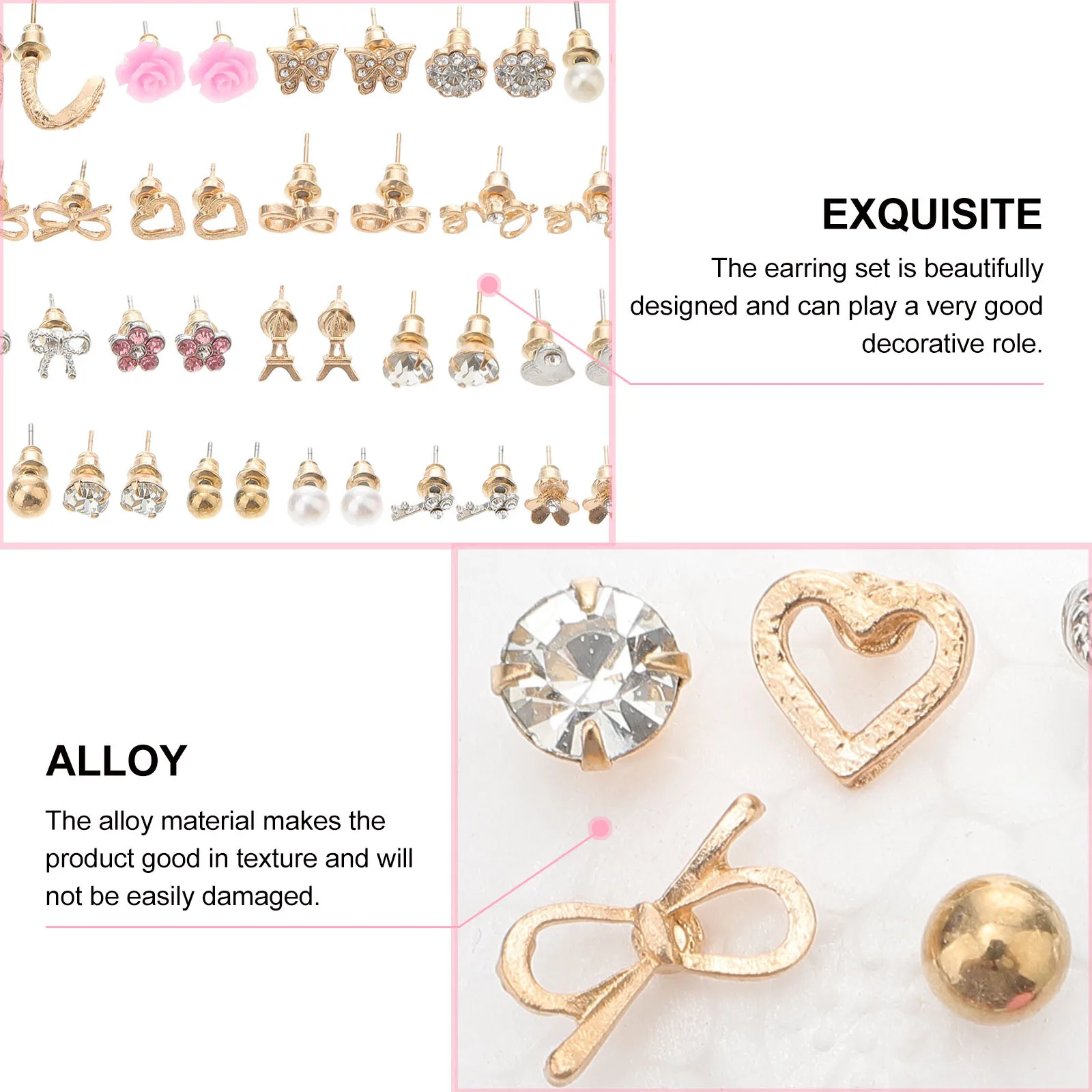 

20Pairs Pearl Earrings Snowflake Style Alloy Jewelry Earrings Set Fashion Accessories Decoration Gift Earring Accessories