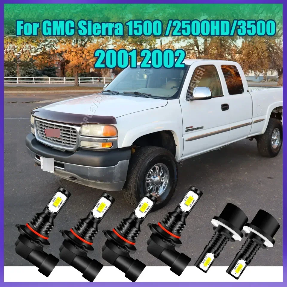 12v 24v Auto Car Lamp Headlight Foglight Designed with a near 1:1 compact size For GMC Sierra 1500/2500 HD/ 3500  2001 2002