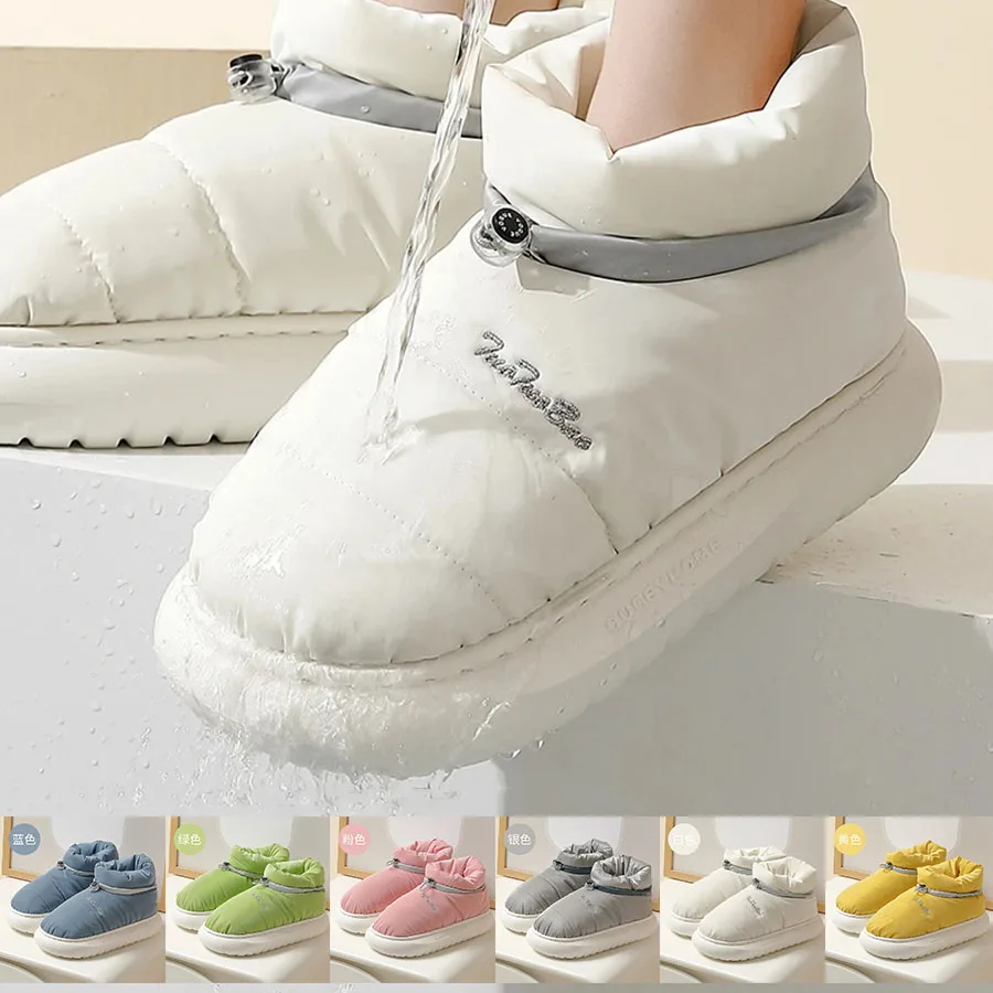 

Chunky Women's Snow Boots Warm Down Winter 2023 Waterproof Female Ankle Boot with Fluffy Non-slip Candy Color Cotton Shoes Woman