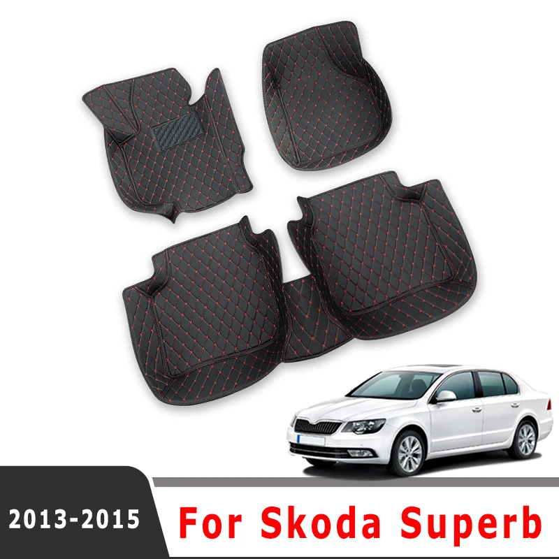 

LHD Car Floor Mats For Skoda Superb 2015 2014 2013 2012 2011 2010 2009 Auto Carpets Accessories Custom Parts Foot Rug Waterproof