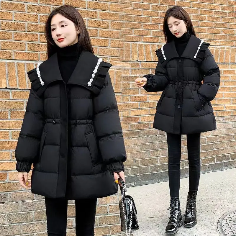 

Black Short Parka Winter Coats Women Puffer Jackets Cotton-padded Jacket Thickened Warm Korean Fashion New O139