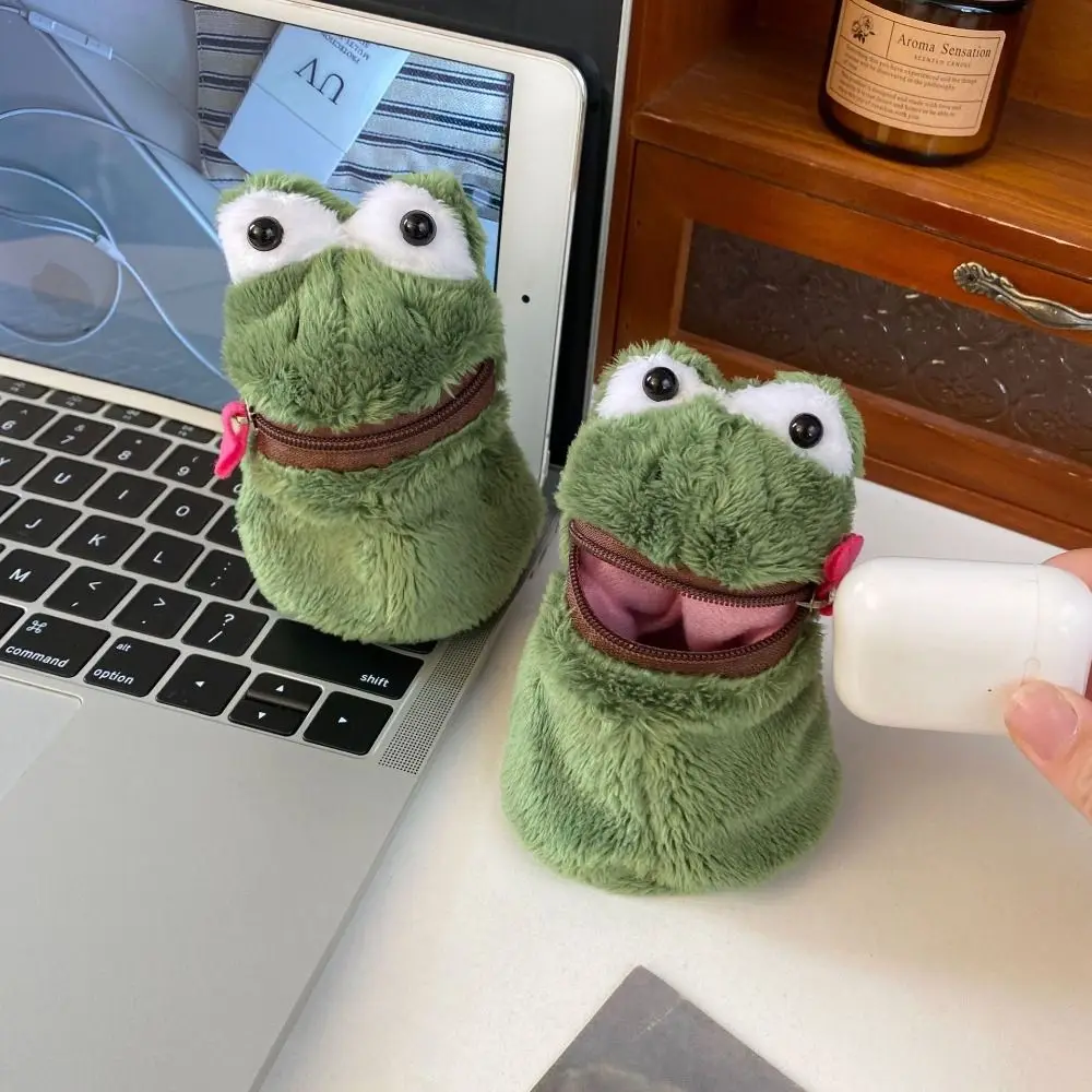 الإبداعية الضفدع عملة المحفظة البسيطة أفخم سماعة حقيبة سعة كبيرة الكرتون حقيبة التخزين