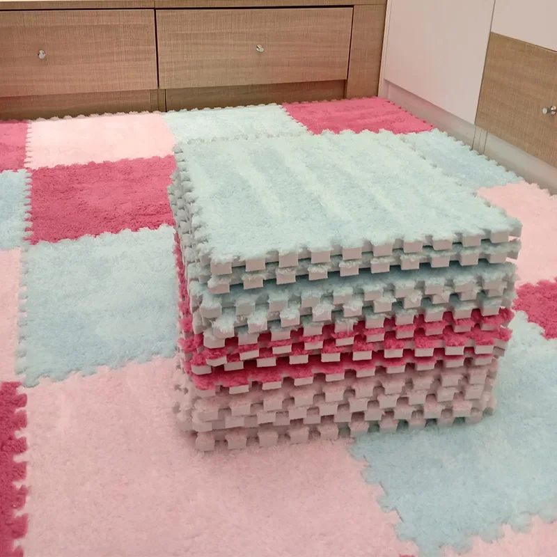 Soft Plush Children's Mat Baby Toys Eva Foam Puzzle Carpet Warm Children Play Mats Interlocking Rugs Infant Carpet 30*30*1cm