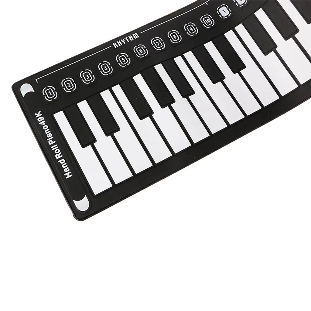 Portable 49 Keys Flexible Roll Up Piano Electronic Soft Keyboard Piano Silicone Rubber Keyboard ABS Plastic