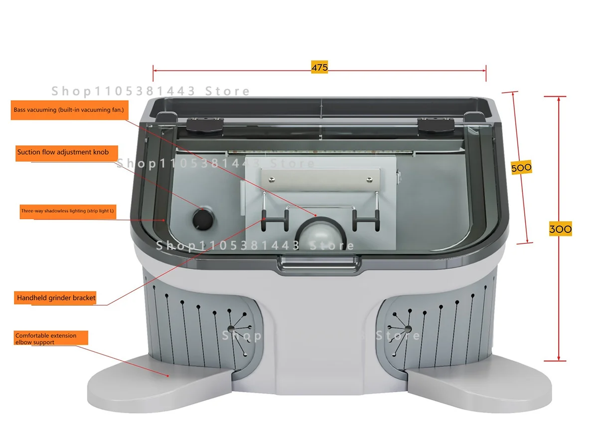 Polishing Workstation Vacuum Extractor Sandblaster box for Grinding Polishing Lab Equipment Dust Collector Vacuum Cleaner