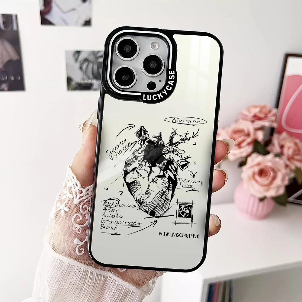 

Creative Cardiovascular model Heart Medical Phone Case For iPhone 16 15 14 13 Pro Max Transparency Shockproof Hard Funda